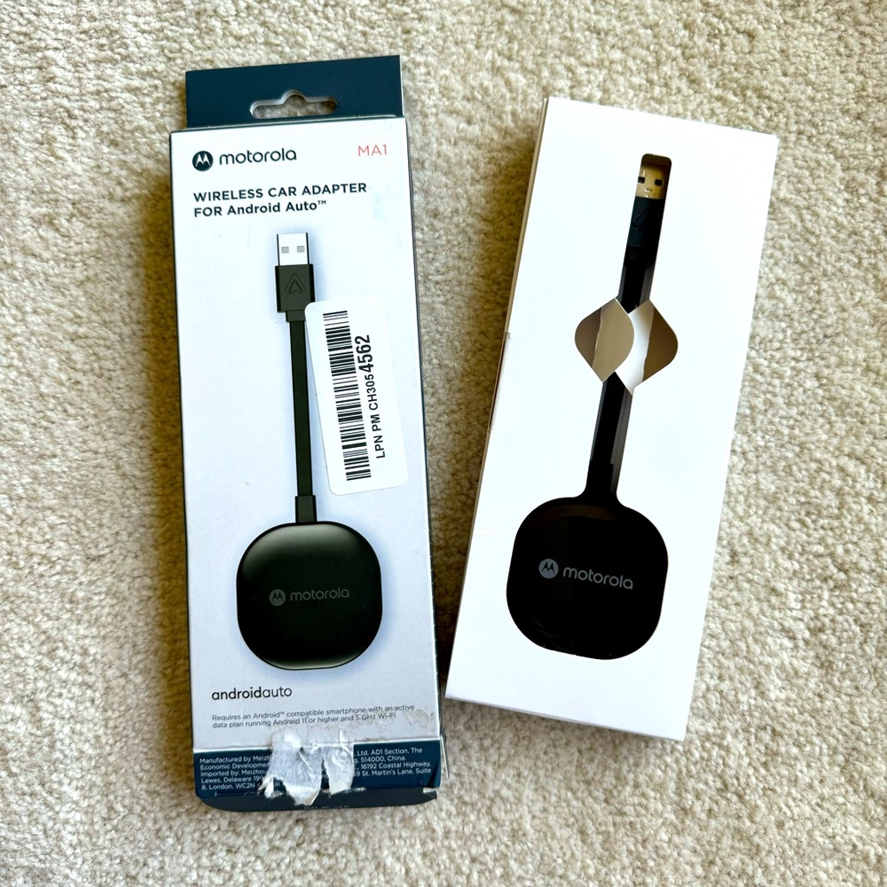Motorola MA1 Wireless Android Auto Car Adapter - Instant Connection Smartphone